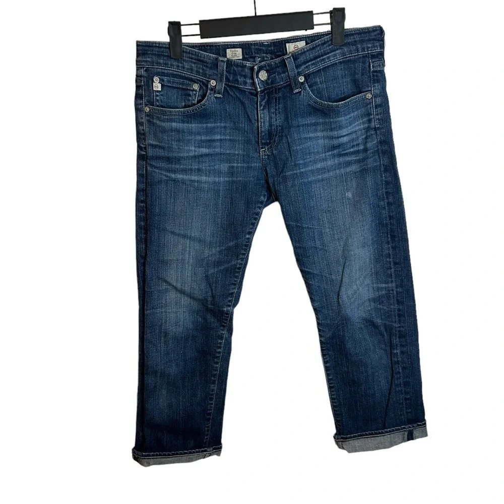 Ag Adriano Goldschmied Dark Blue Cropped Ankle Jeans